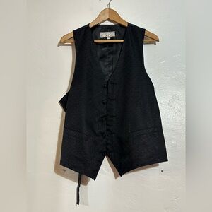 After Six Men’s Large Classic Black Silk Formal Tuxedo Vest